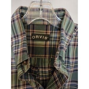 Orvis green plaid men's button down shirt-size medium